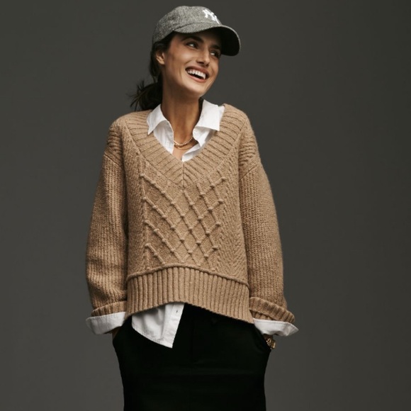 NWT Anthropologie The Tillie V-Neck Pullover Sweater by Maeve XL - Picture 3 of 14